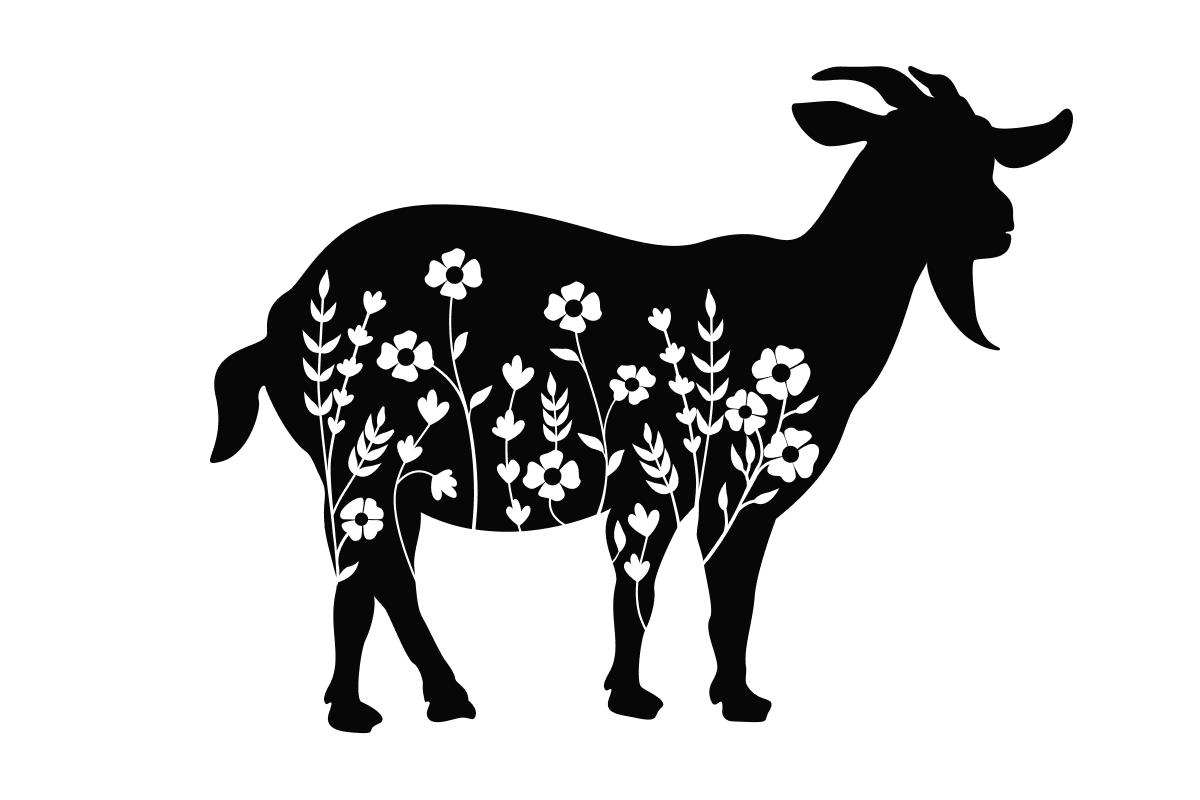 Floral Goat SVG