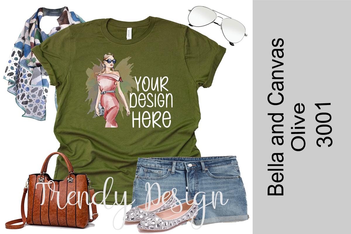 Bella Canvas Olive 3001 Mockup