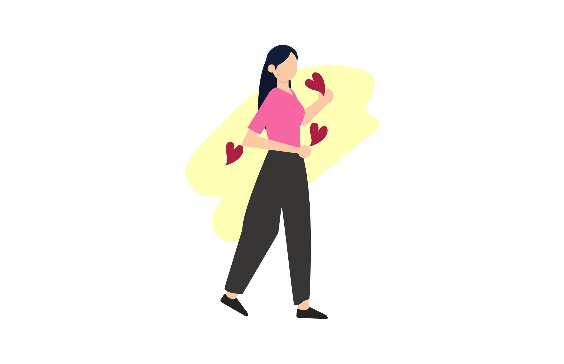 Character People Love Romantic Design