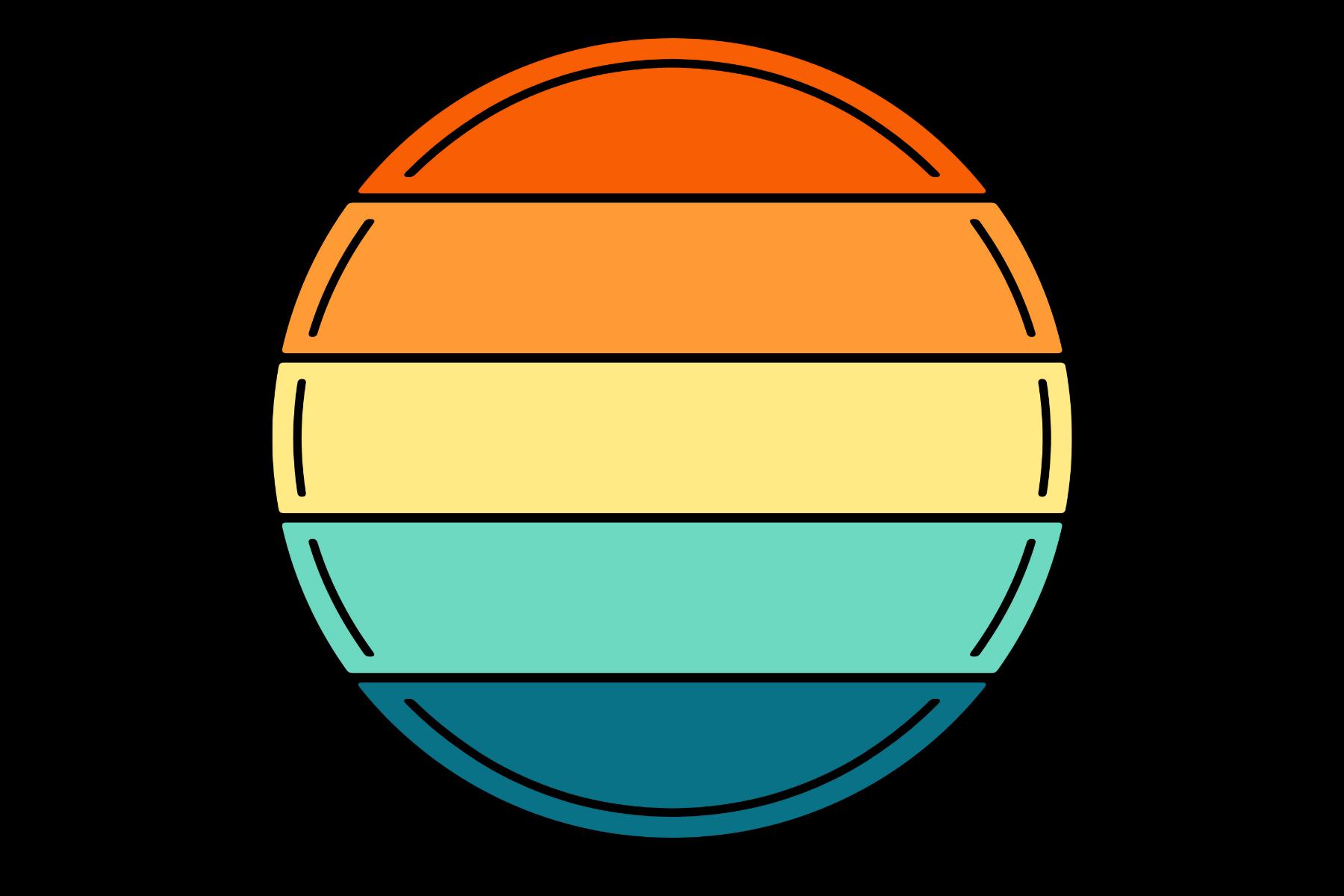 Vintage Retro Striped Circle