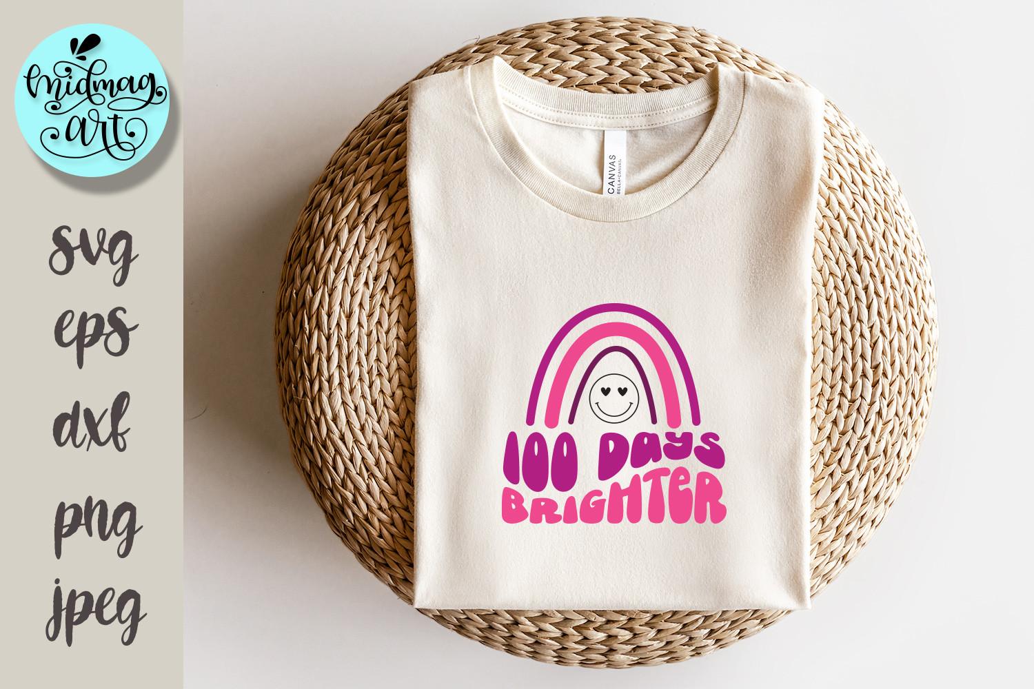 100 Days Brighter Svg, School Svg