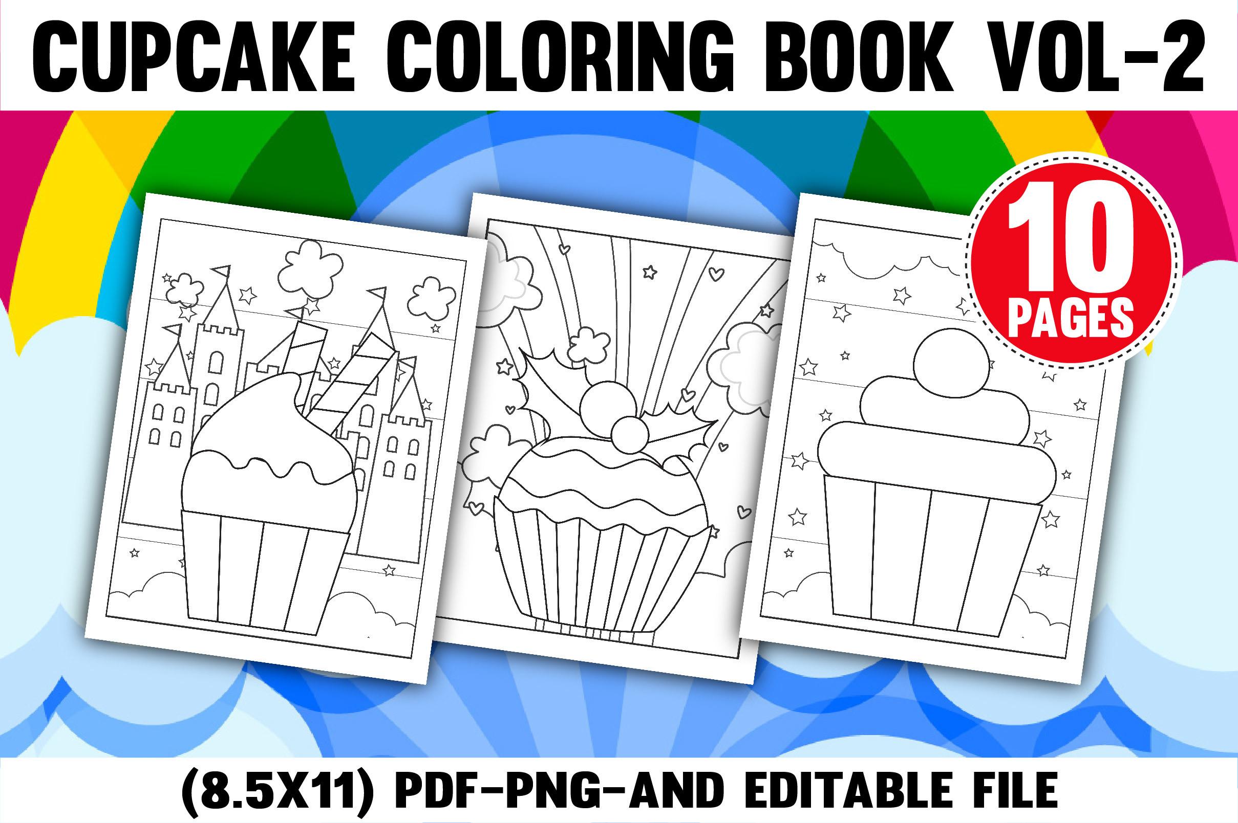 Cupcake Coloring Book for Kids & Teens