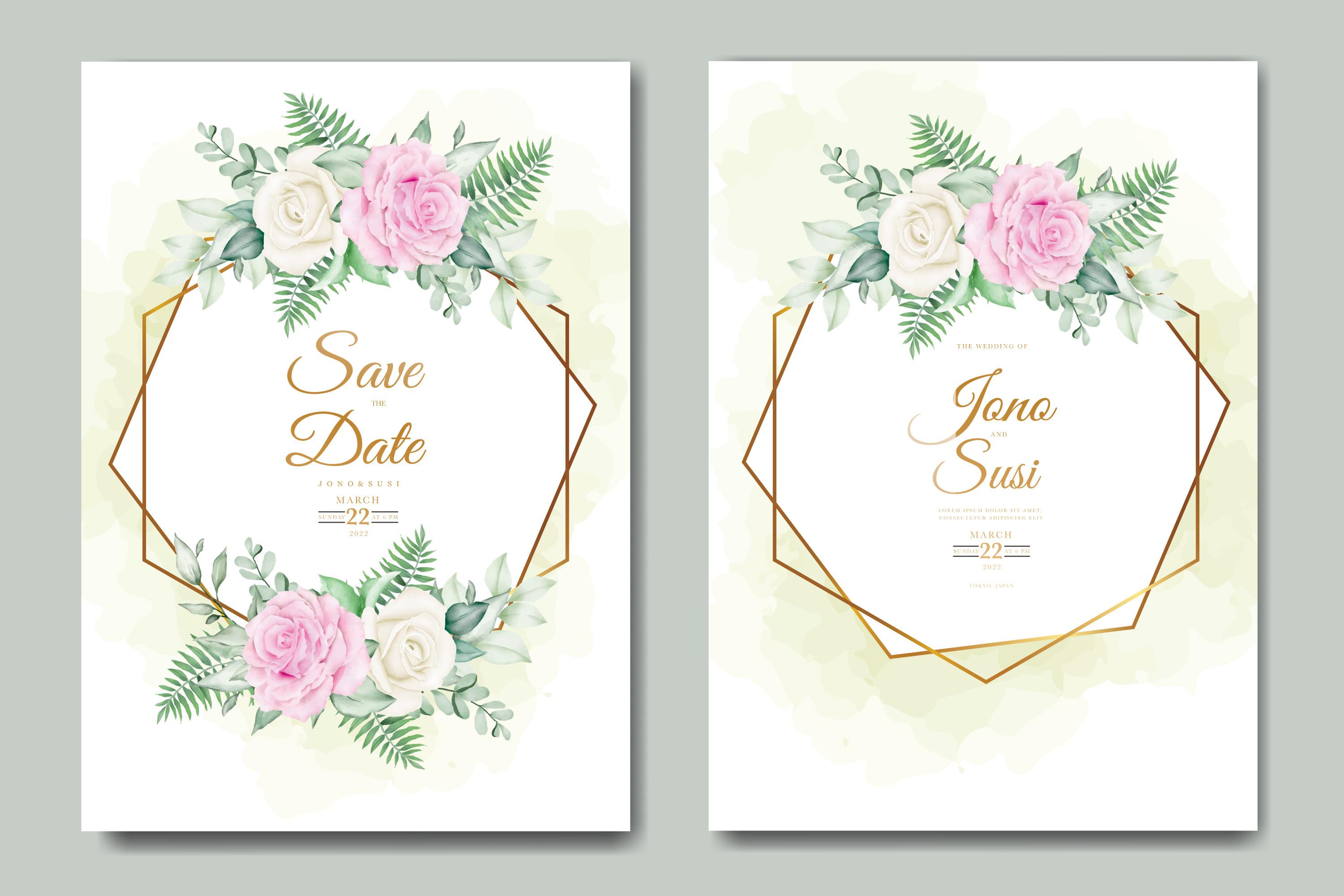 Greenery Wedding Invitation Card Leaves