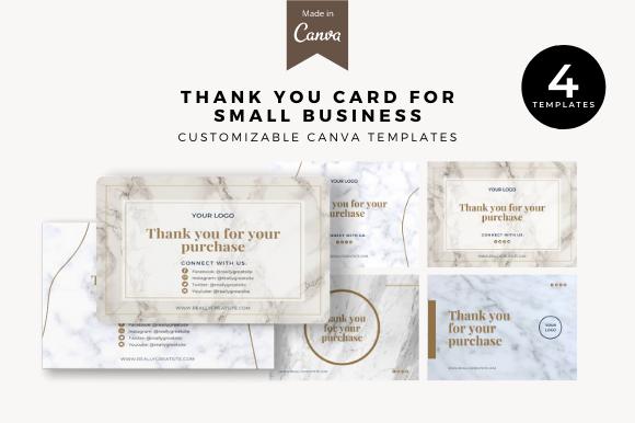 Marble Thank You Card for Small Business
