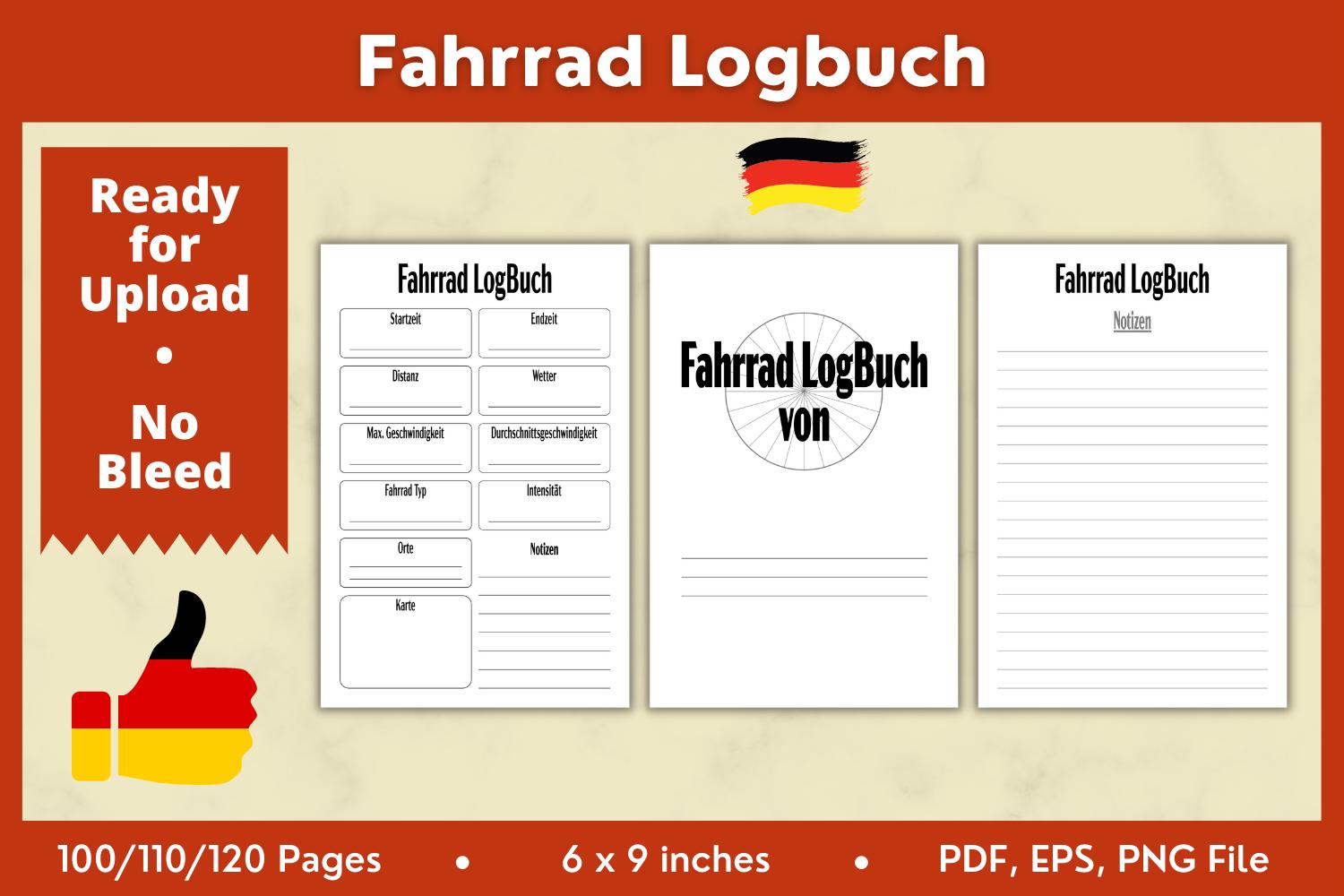 Bicycle Log Book German KDP Interior 6x9