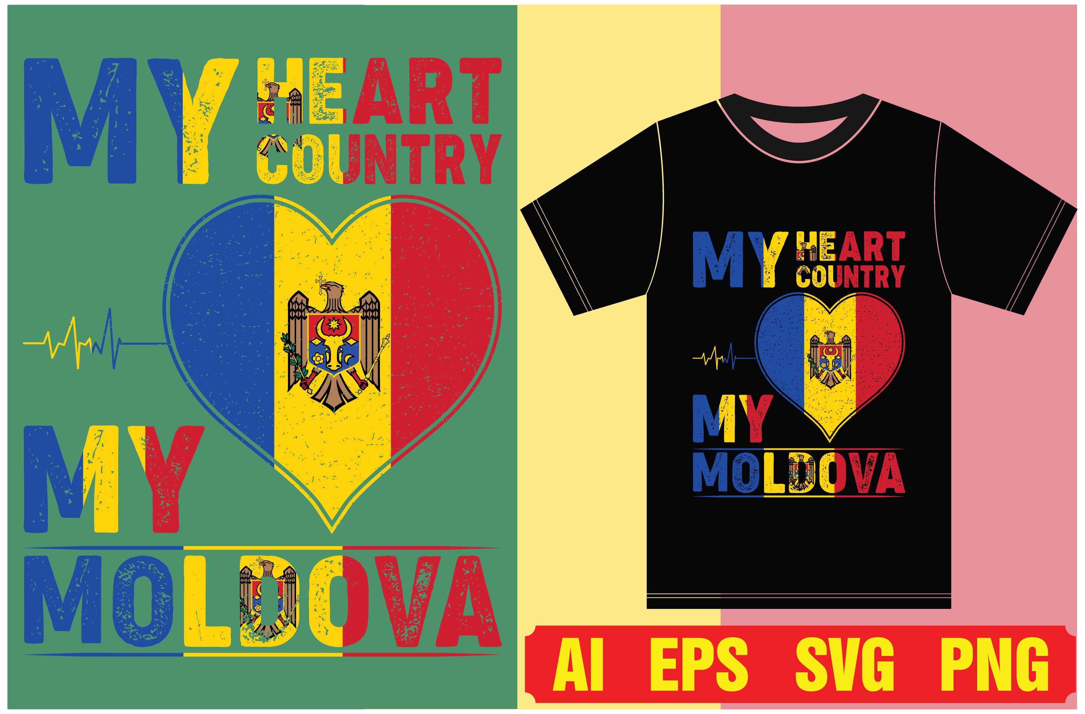 Moldova Flag T-shirt Designs.Typography