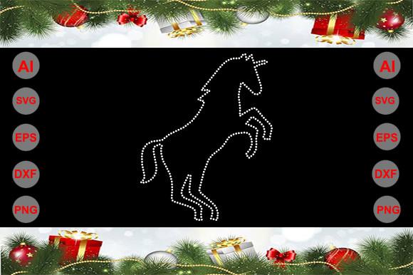 Printable Unicorn Rhinestone Template