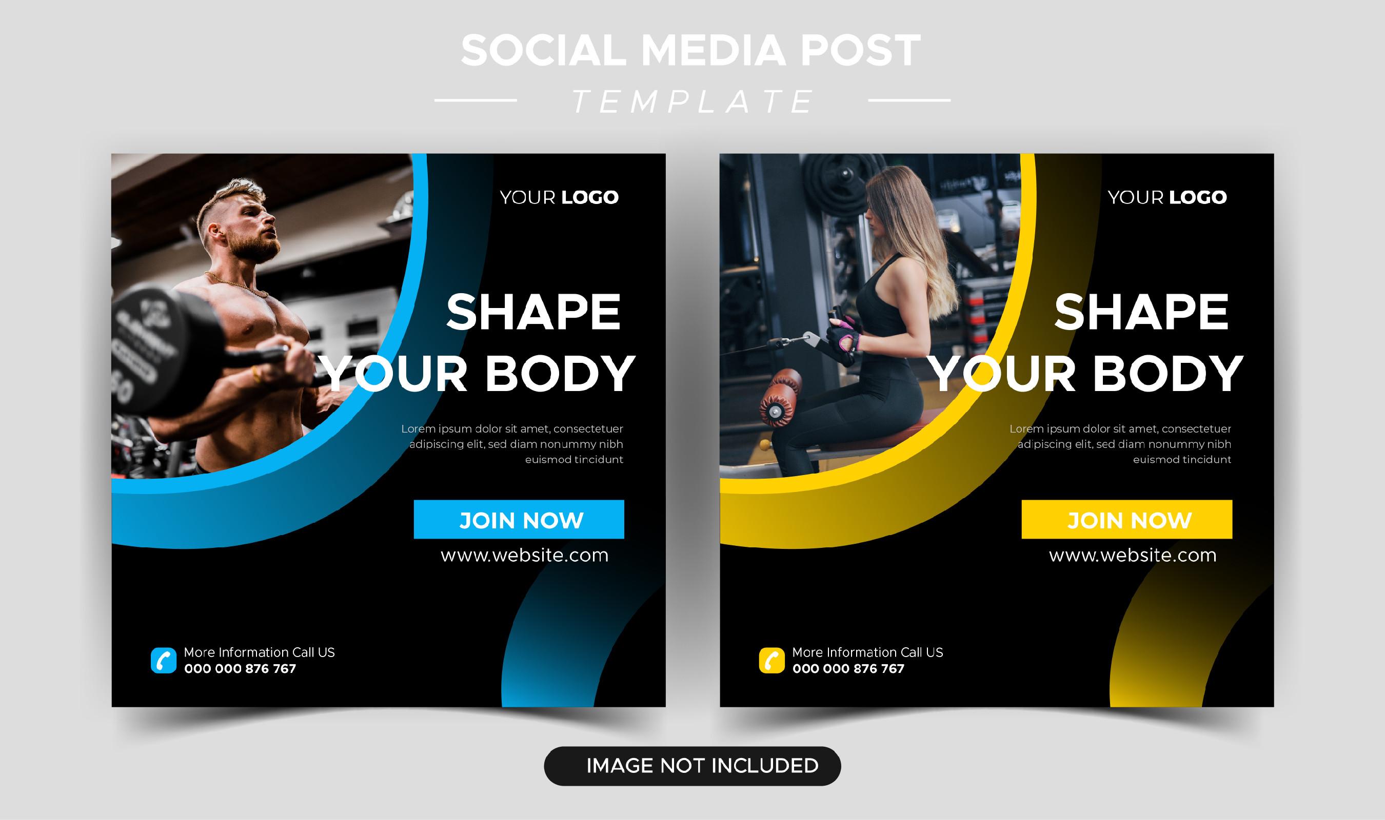 Instagram Post Template, Shape Your Body