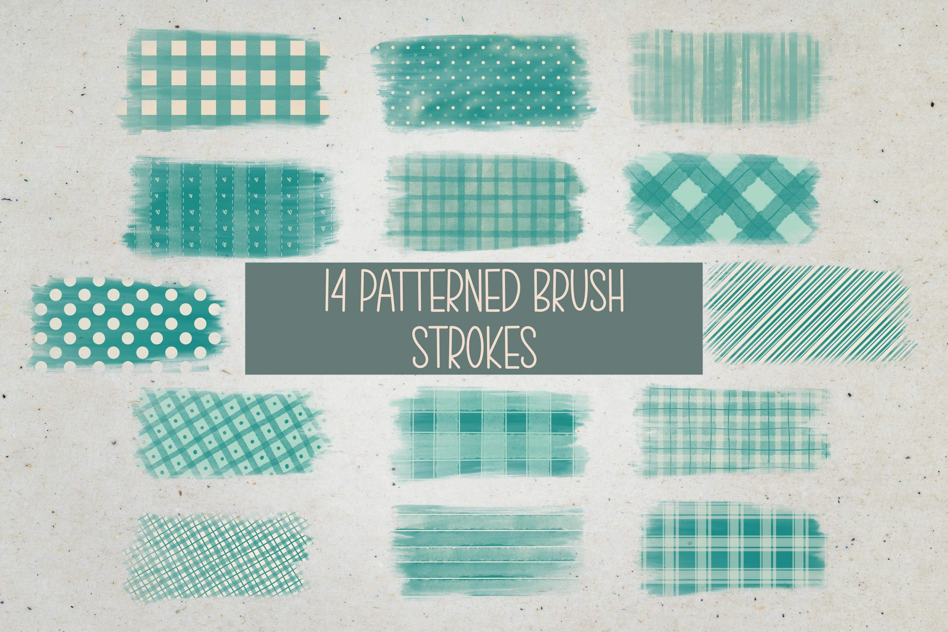 Green and Cream Patterned Brush Strokes