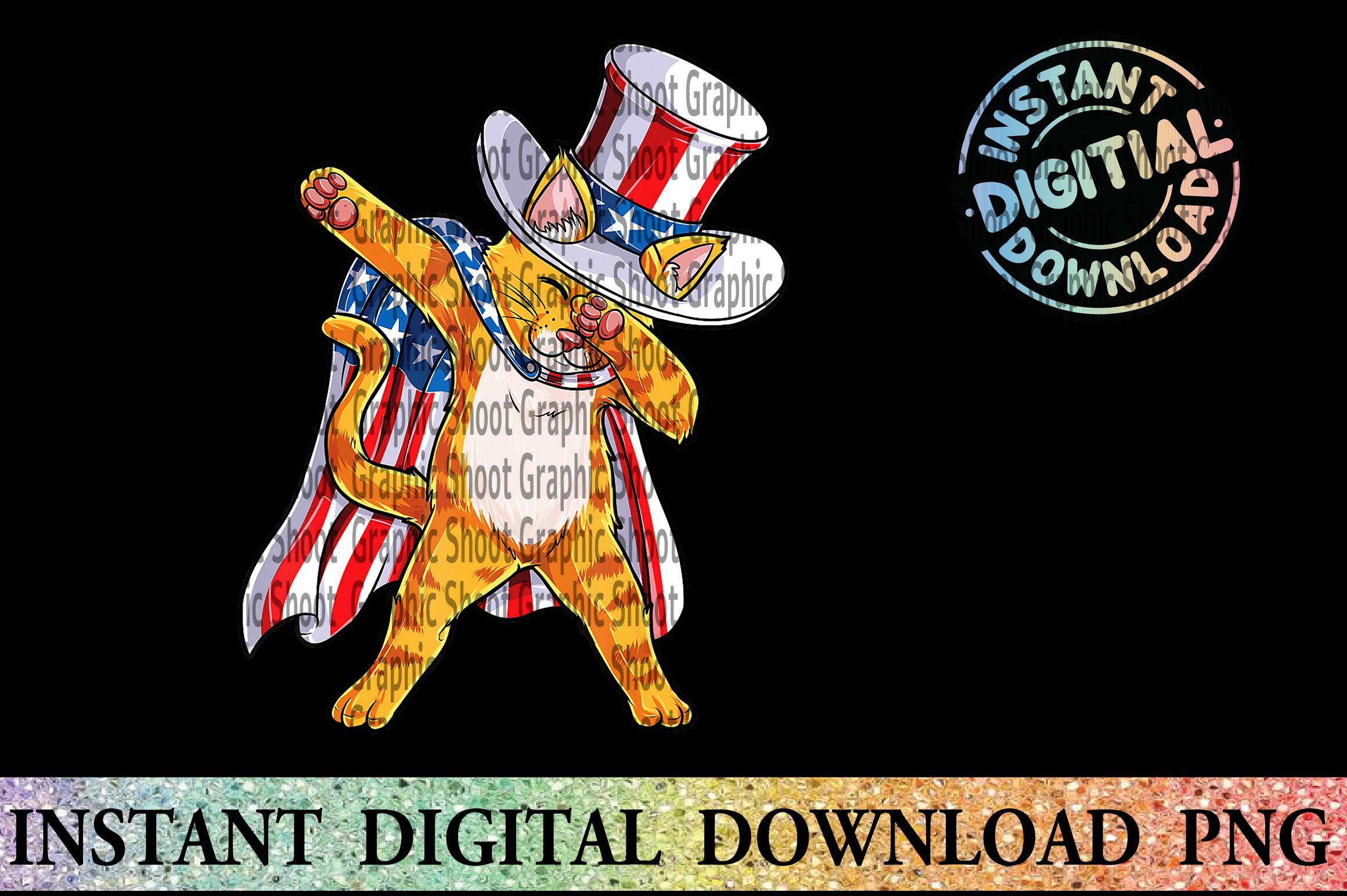 Cat July  T- Shirt Design Png
