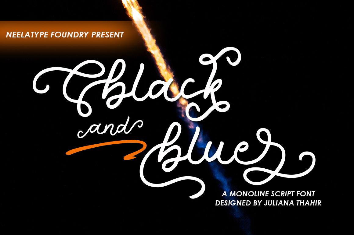 Black and Blue Font
