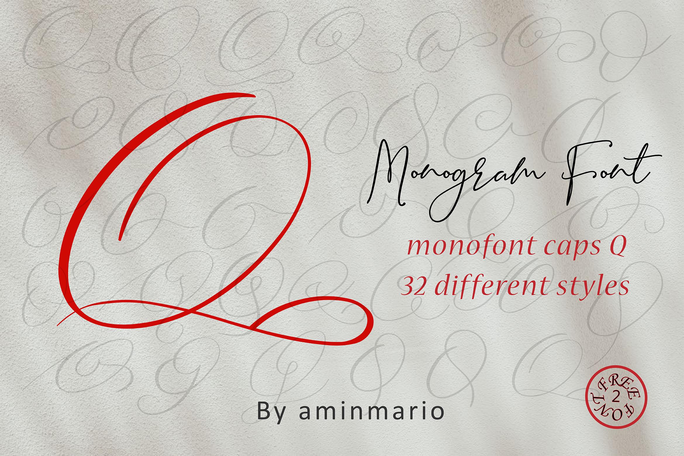 Monogram Q | Monofont Caps Q Font