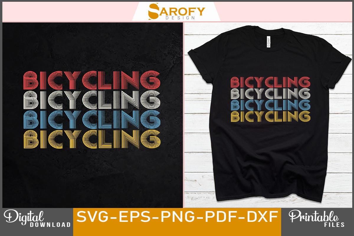 Bicycling T-shirt Vintage Retro Design