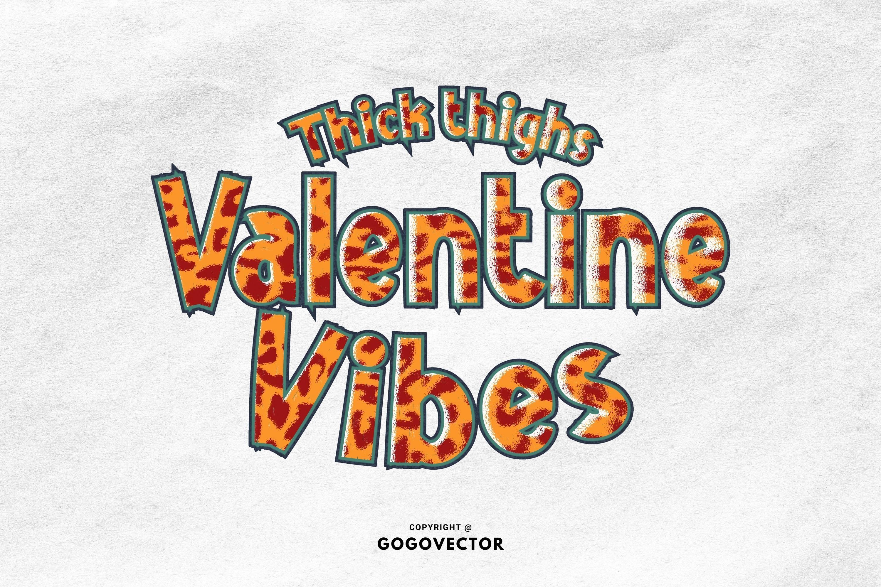 Thick Thighs Valentine Vibes Png Graphic