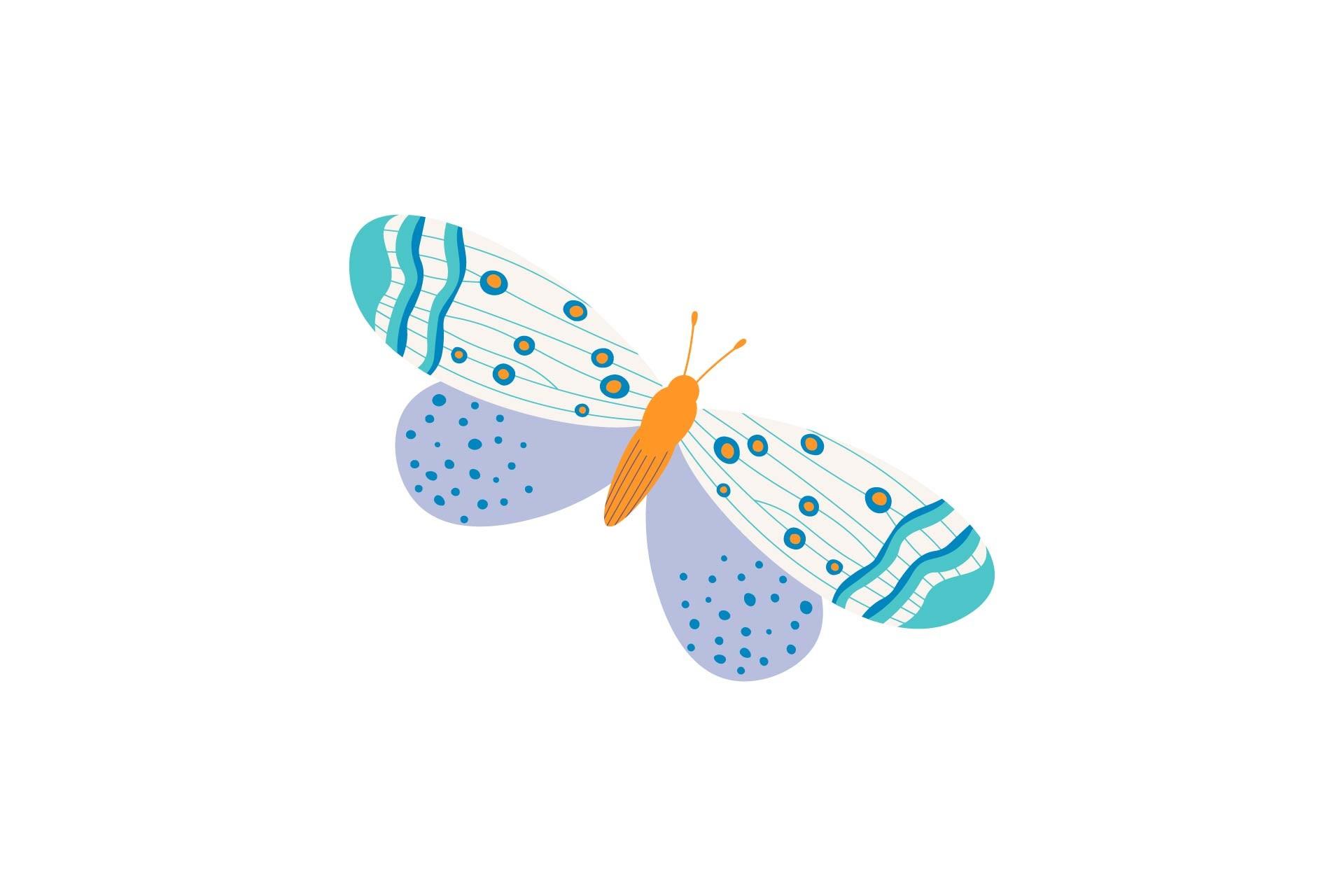 Flat Butterflies Flying