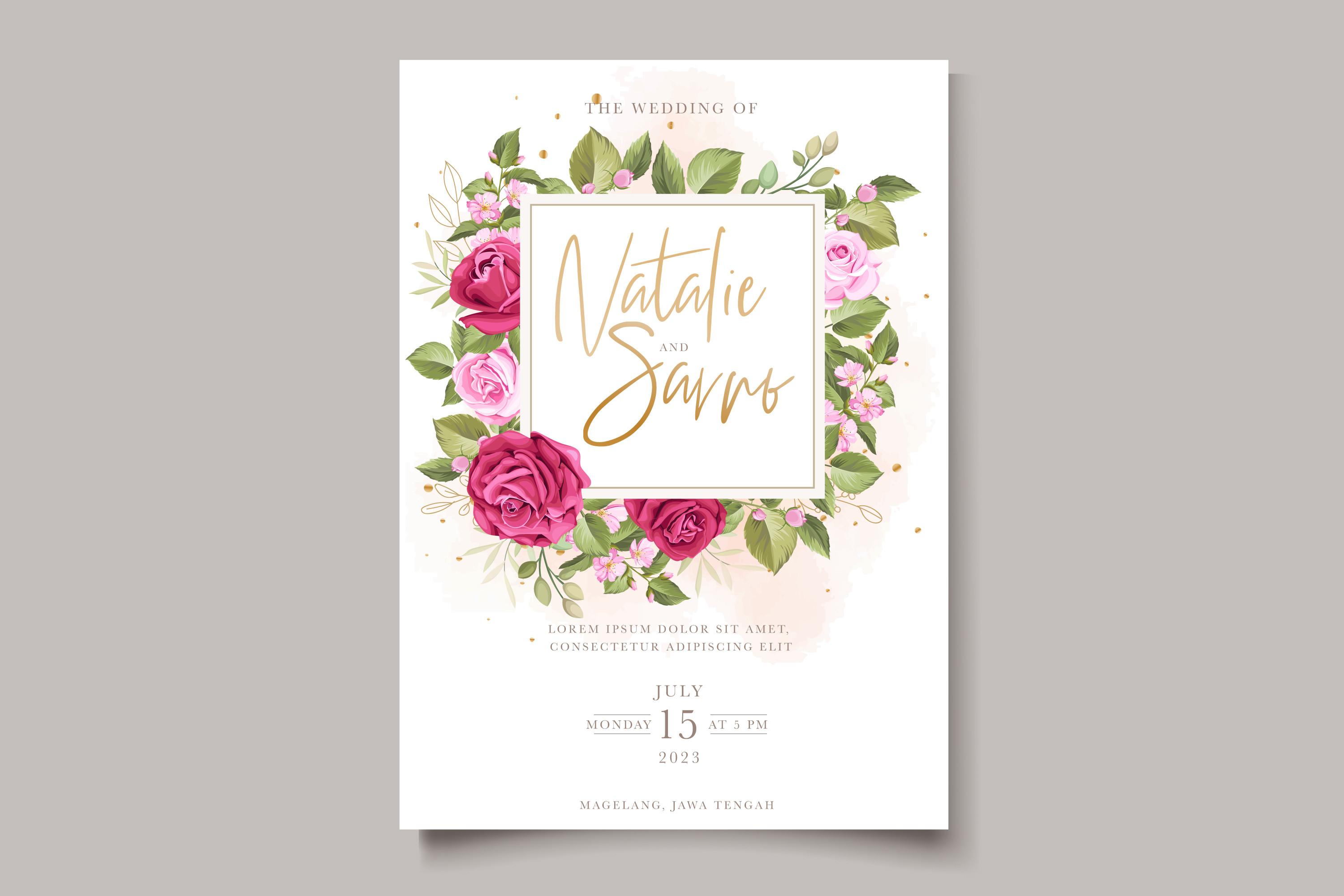 ELEGANT Roses Wedding Card Set