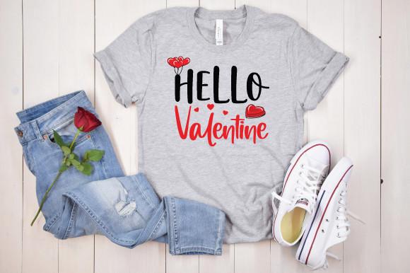 Hello Valentine Round Sign SVG Design