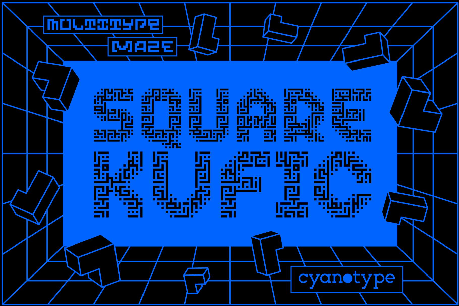 MultiType Maze Square Kufic Font