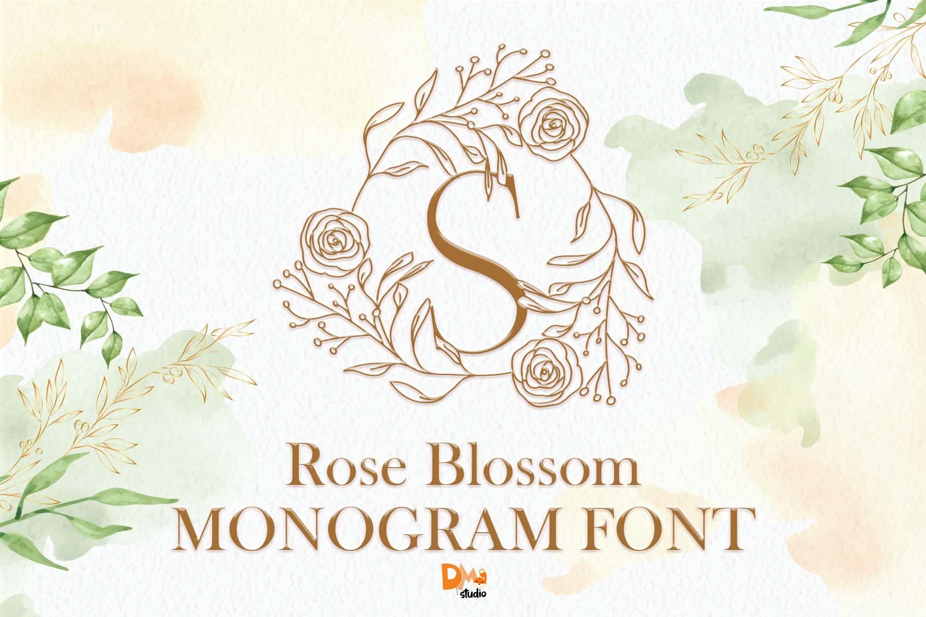 Rose Blossom Monogram Font