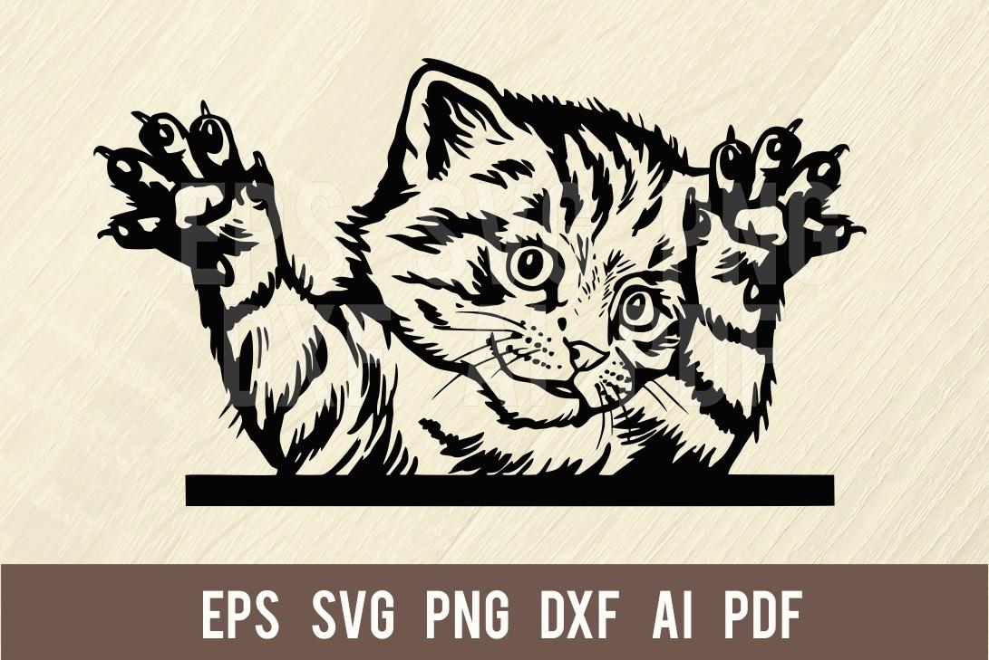 Cat SVG - Cute Kitten - SVG Stencil