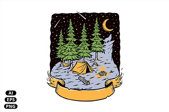 Camping in the Woods at Night