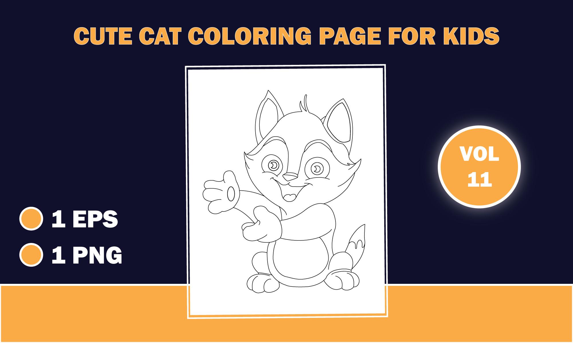 Cute Cat Outline Coloring Pages for Kids
