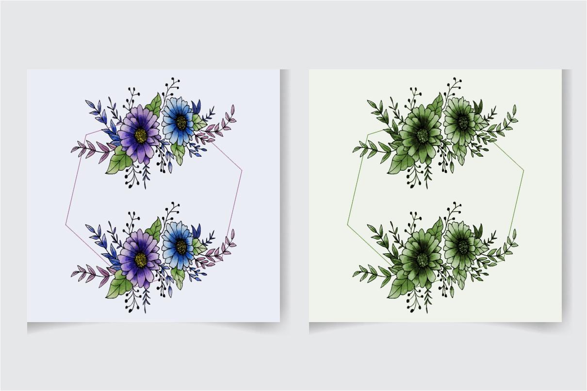 Elegant Watercolor Floral Frame Design