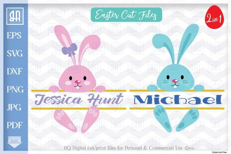 Easter Bunny SVG, Easter Split MONOGRAM