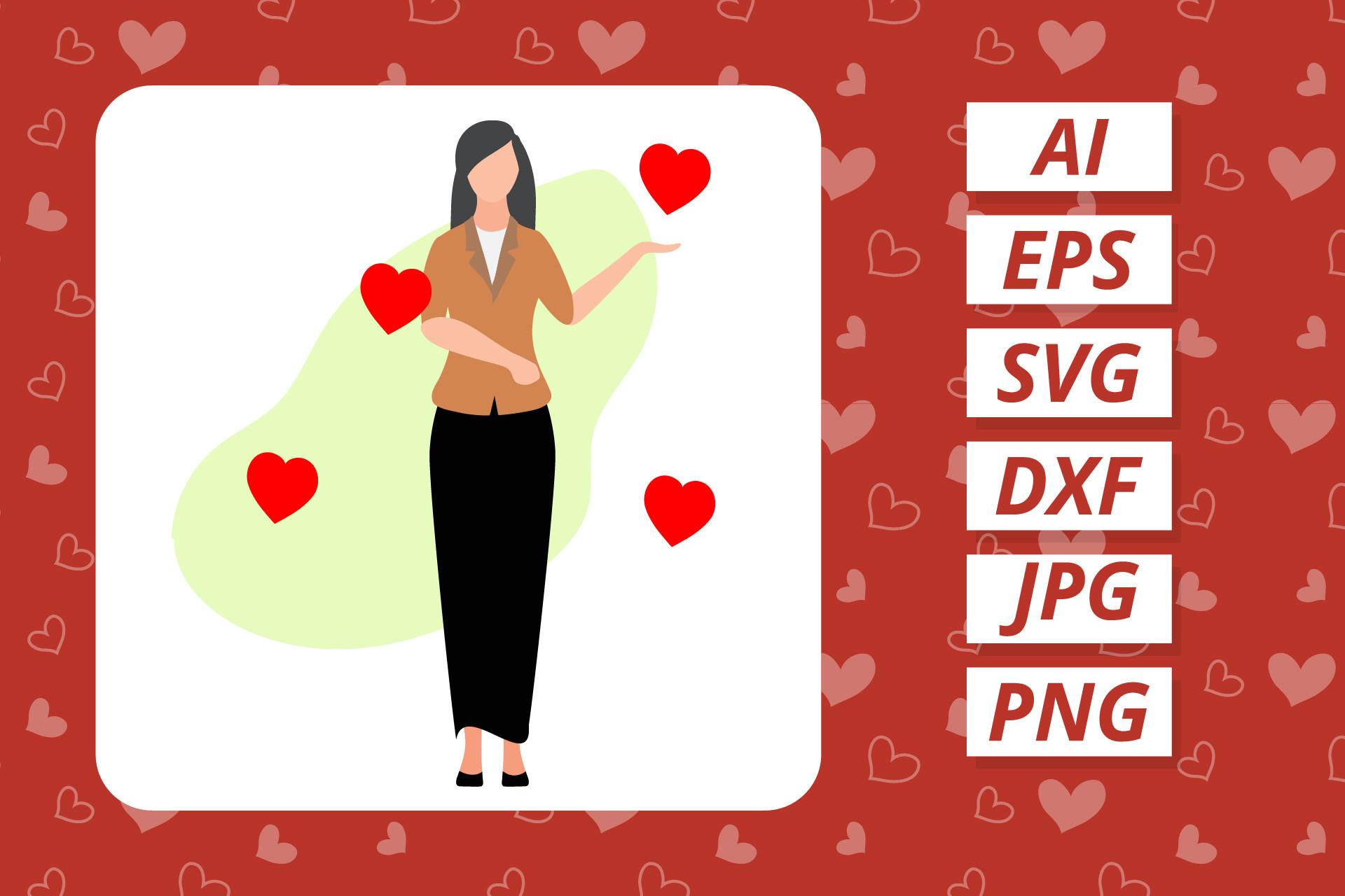 Valentine Secretary Vector