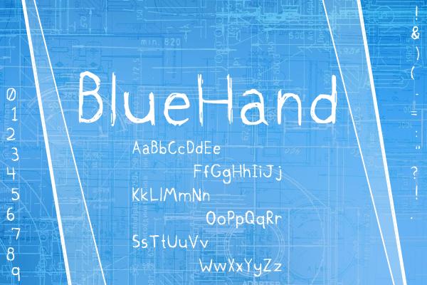 BlueHand Font