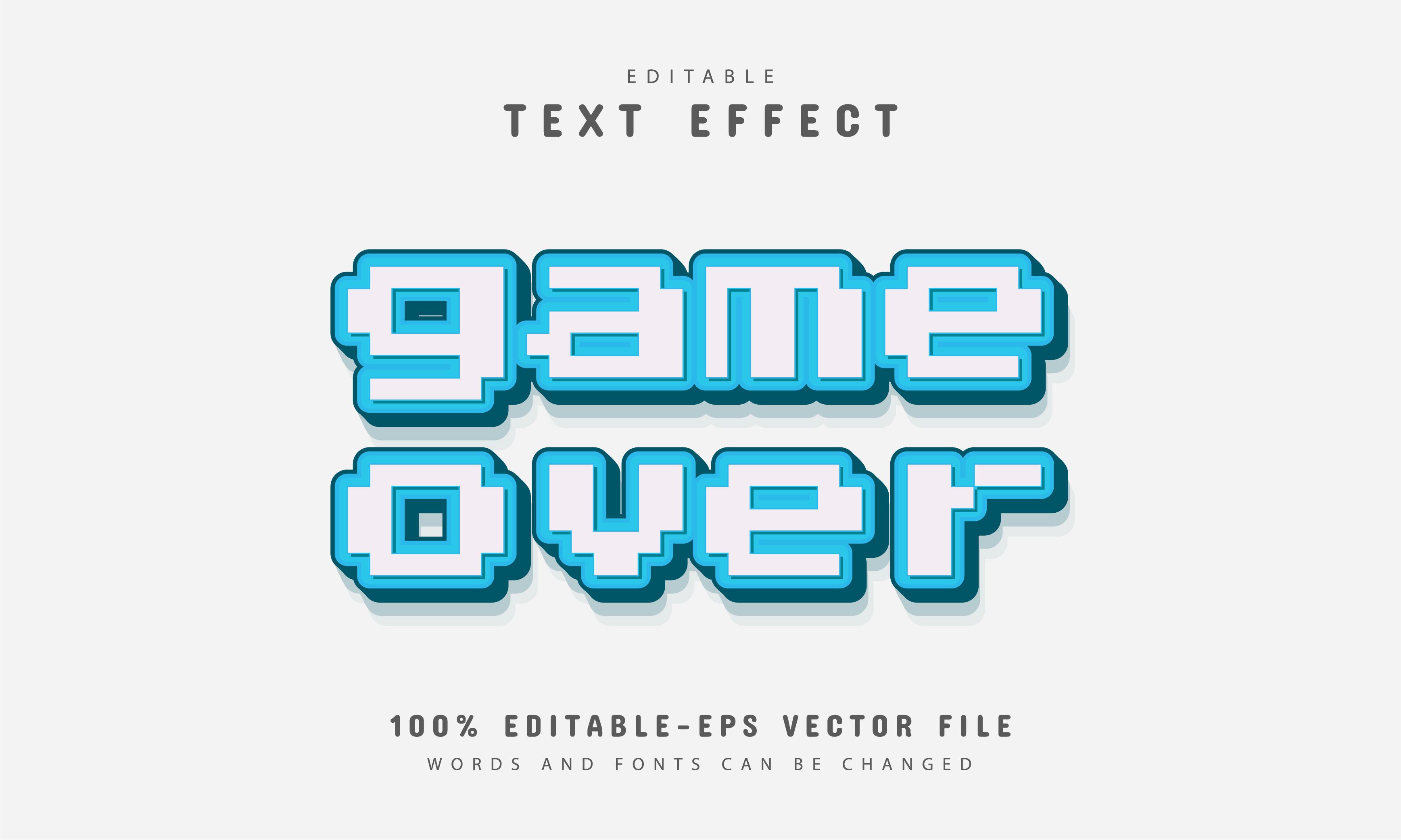 Game over Pixel Text Effect