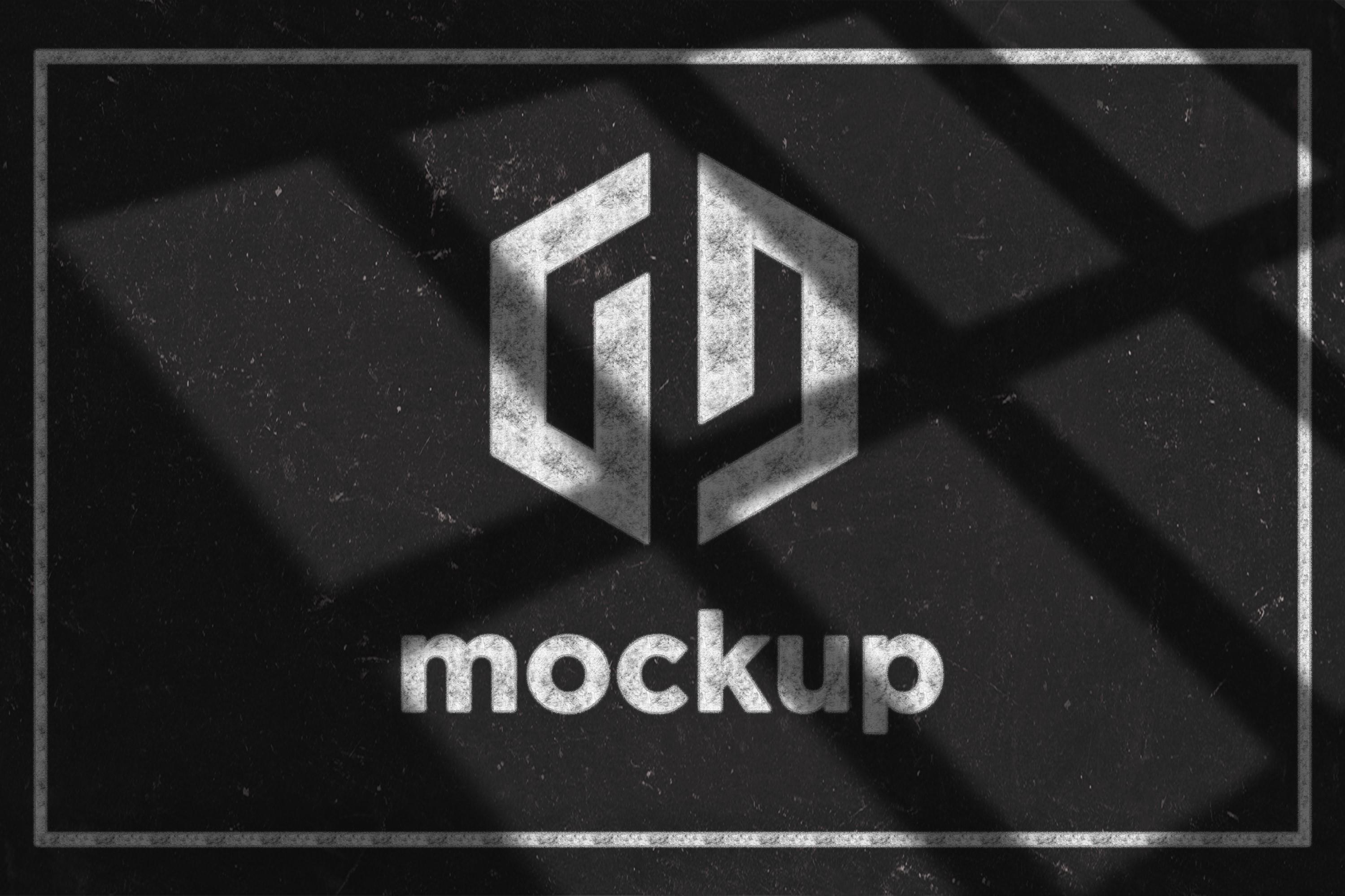 Chalk Logo Mockup with Realistic Window