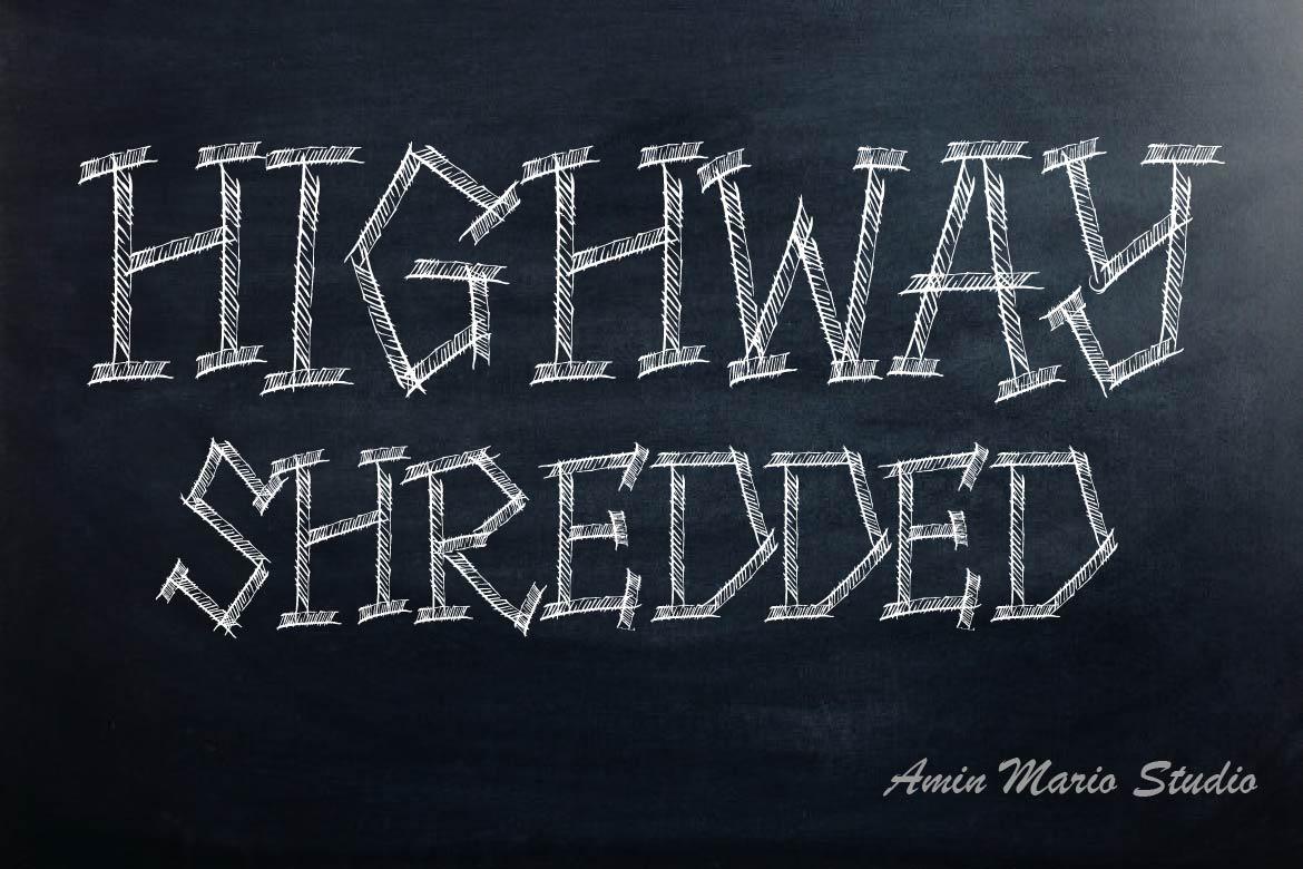 HIghway Shredded Font