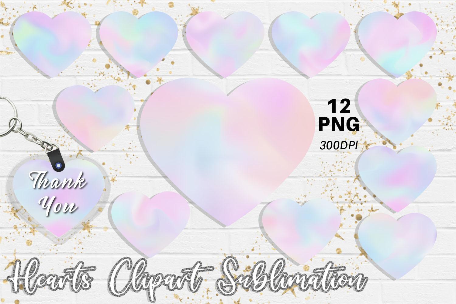 Hearts Sublimation Design Happy Color