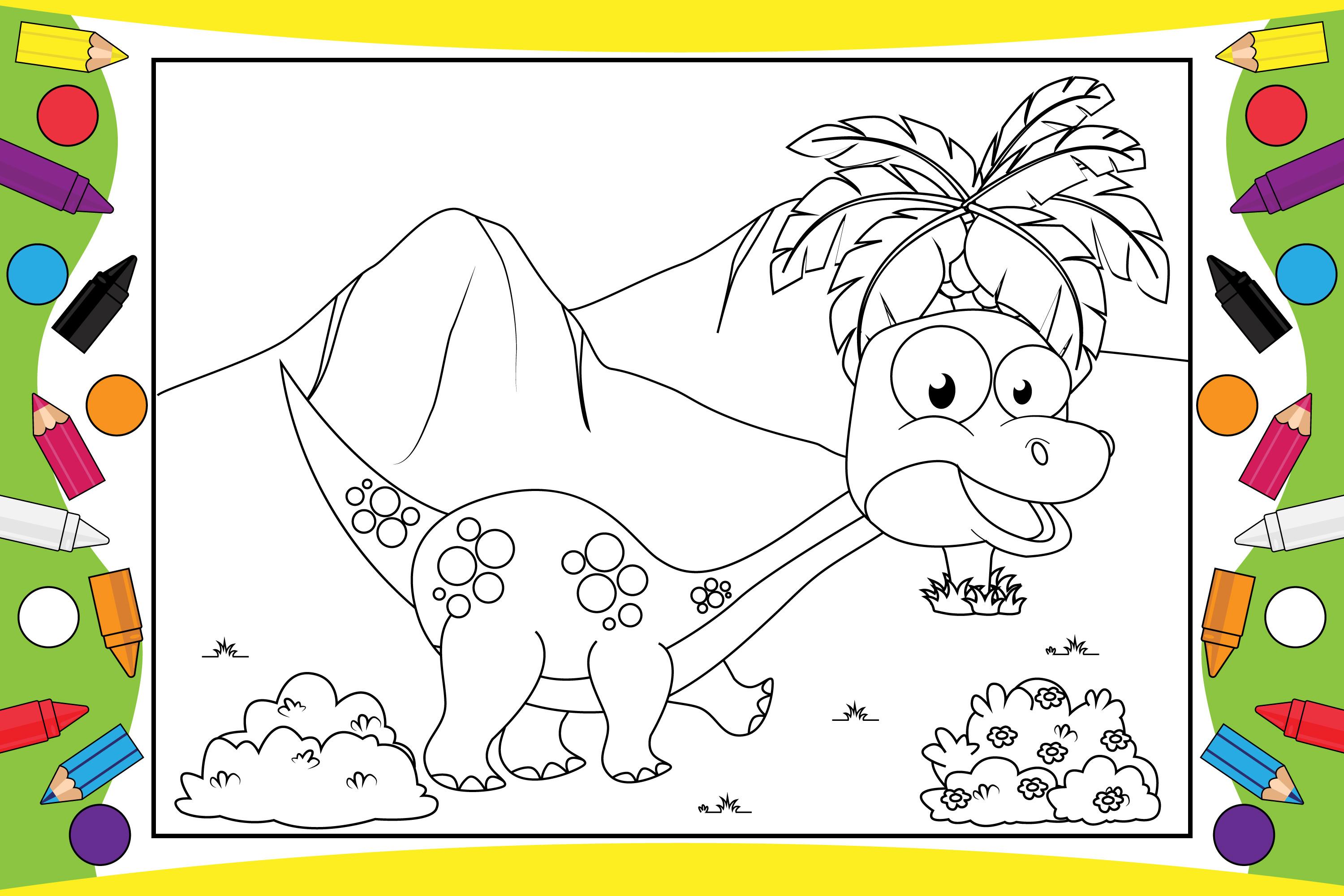 Coloring Cute Dinosaur for Kids