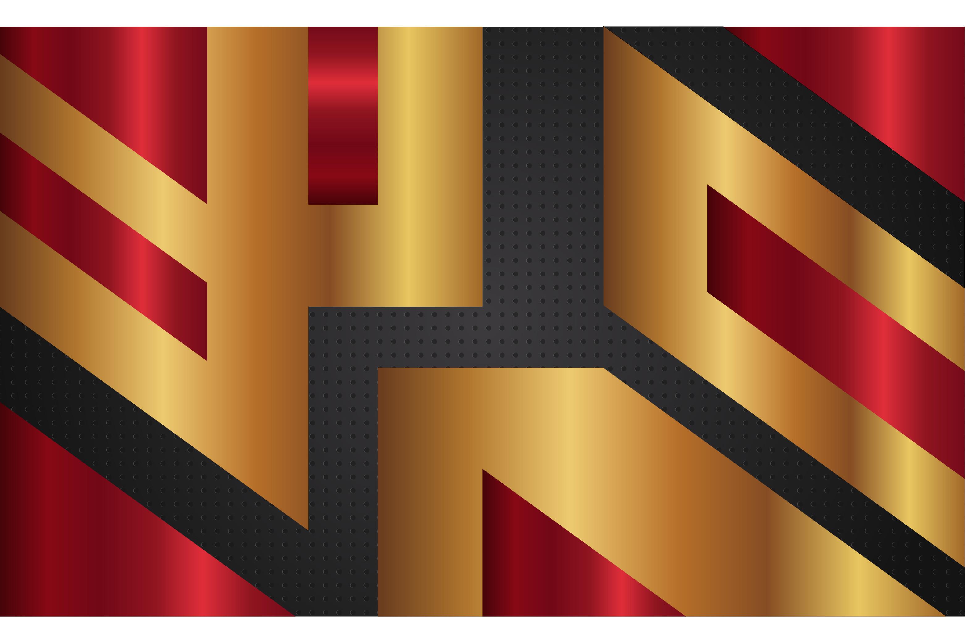 Red Gold Black Geometric Background