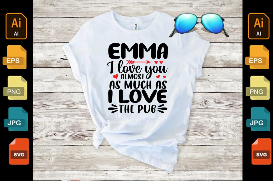 Valentine's Day Svg Design-Emma I Love Y