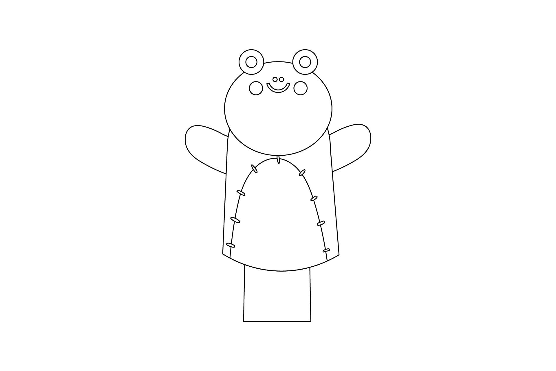 Frog Puppet Coloring Page