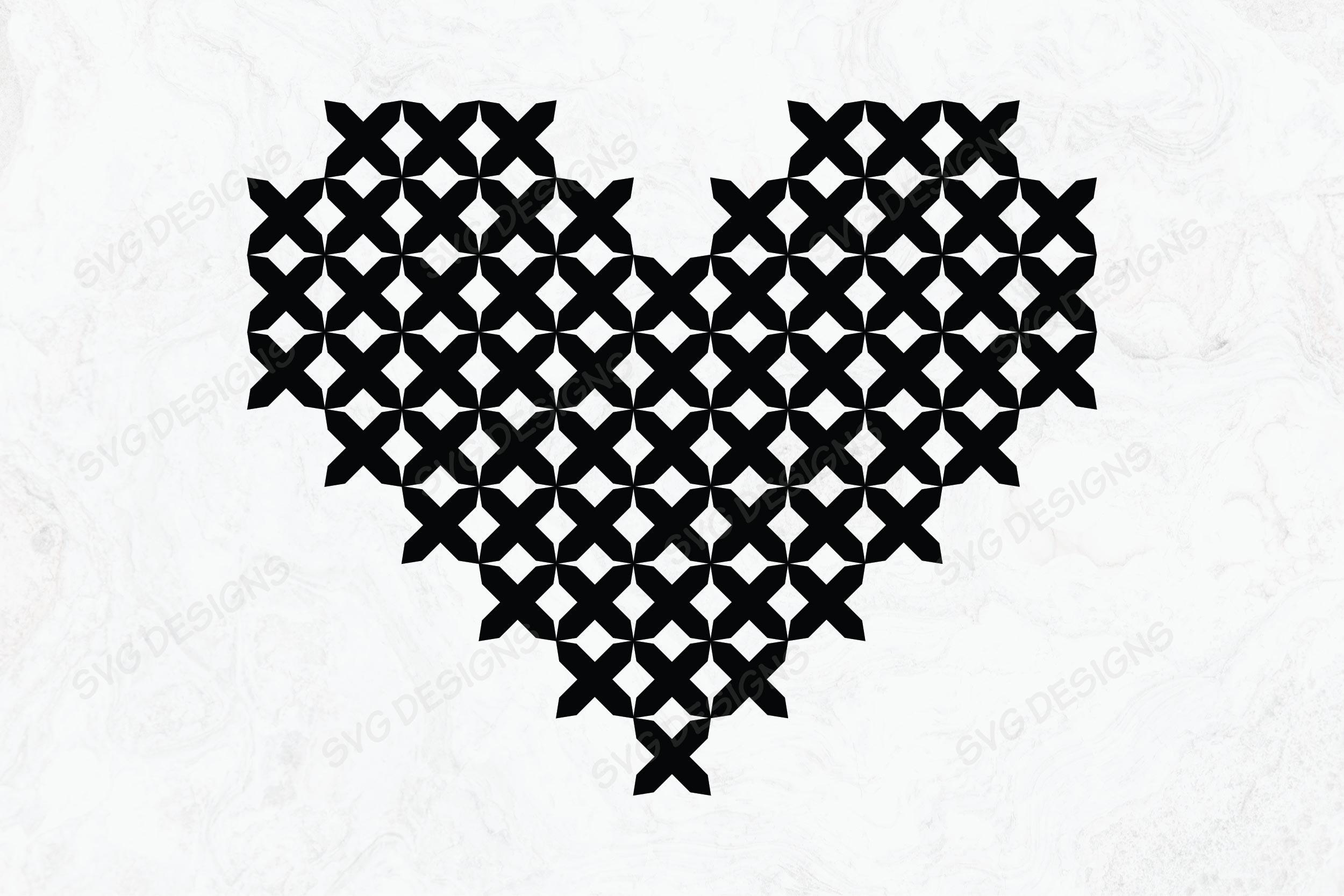 Cross Stitch Heart, Heart Svg