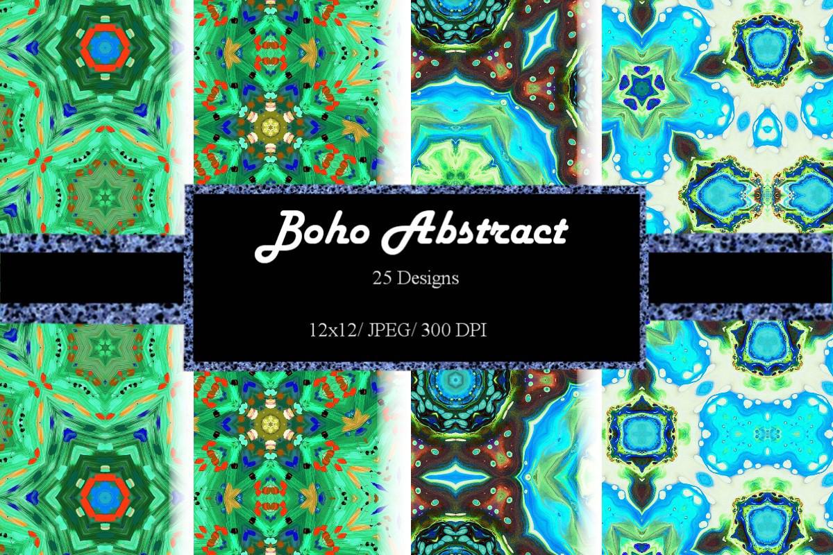 12x12  Digital Paper Abstract Boho 12