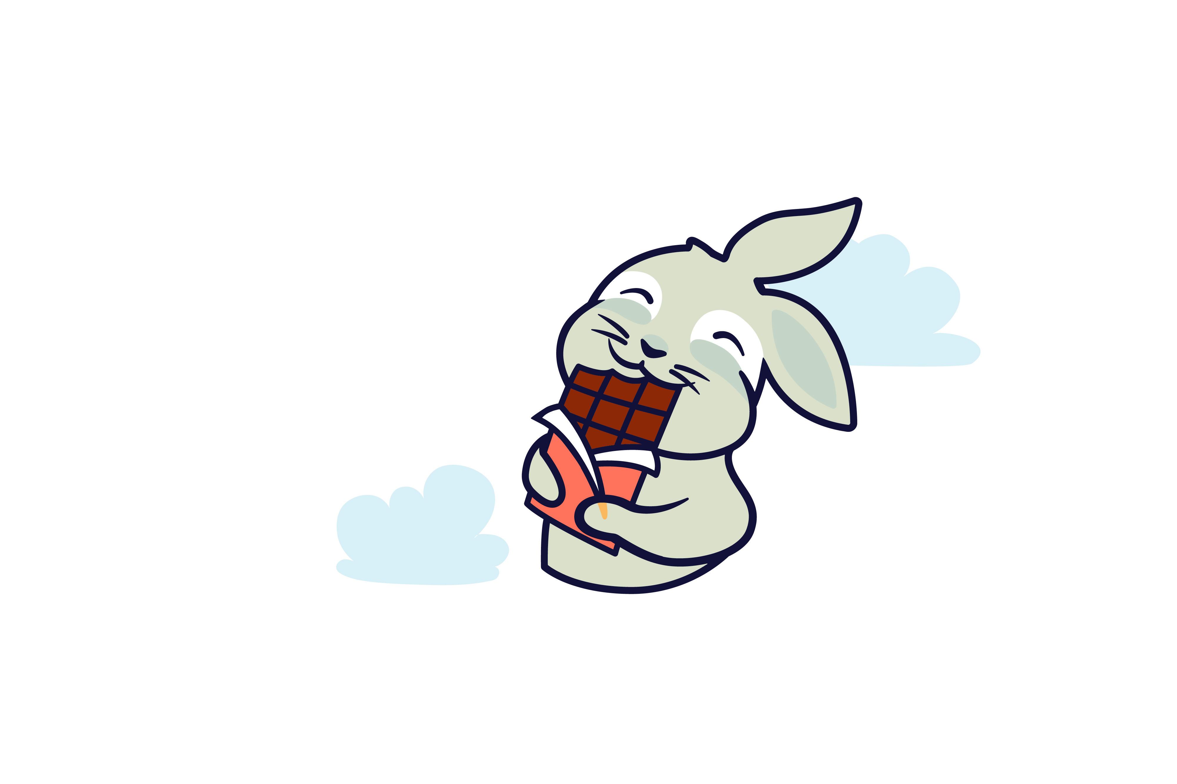Sticker Animal Hugging Food