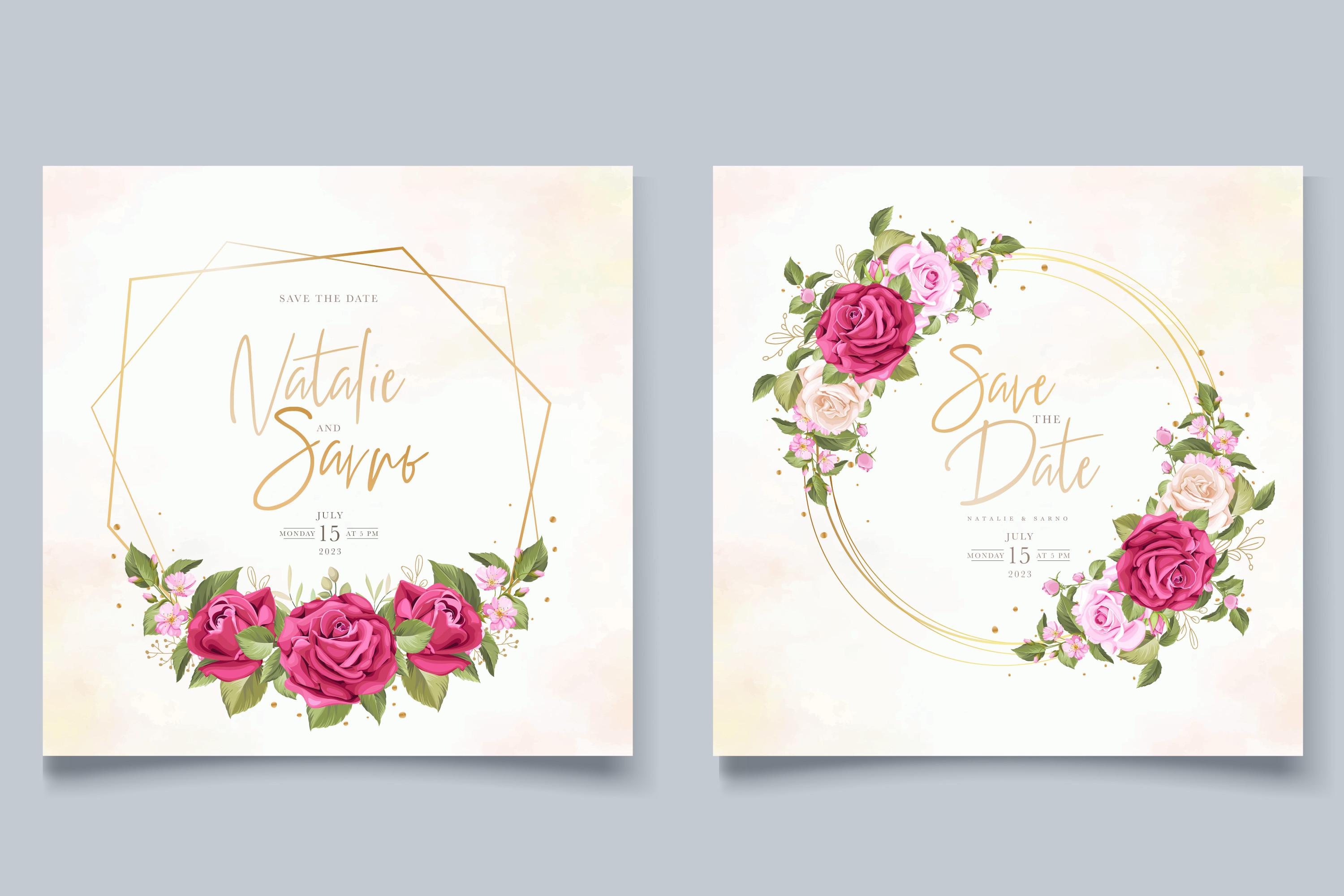 ELEGANT Roses Wedding Card Set
