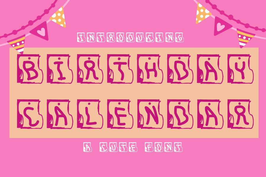 Birthday Calendar Font