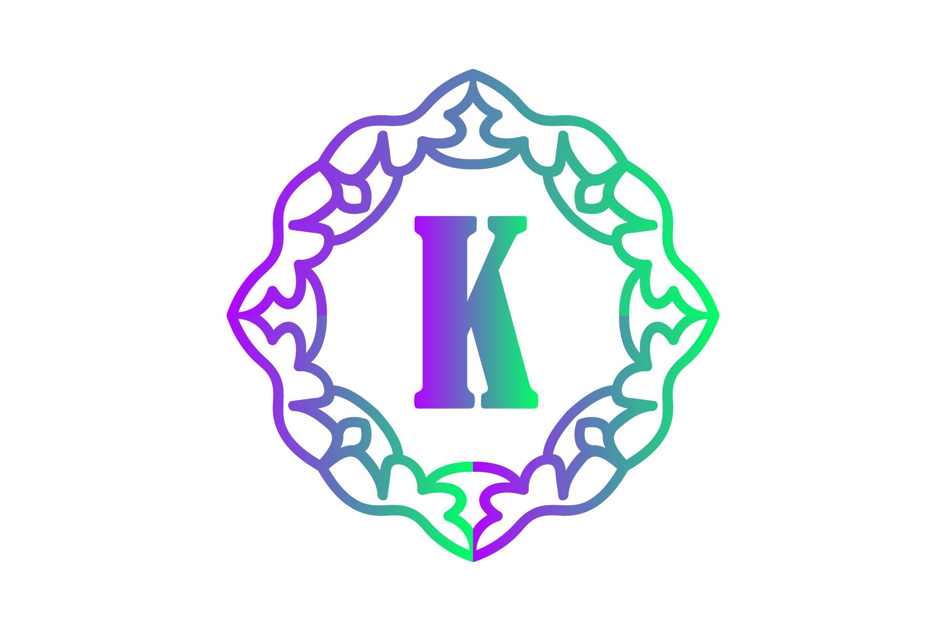 Monogram Gradient Frame Illustration Art