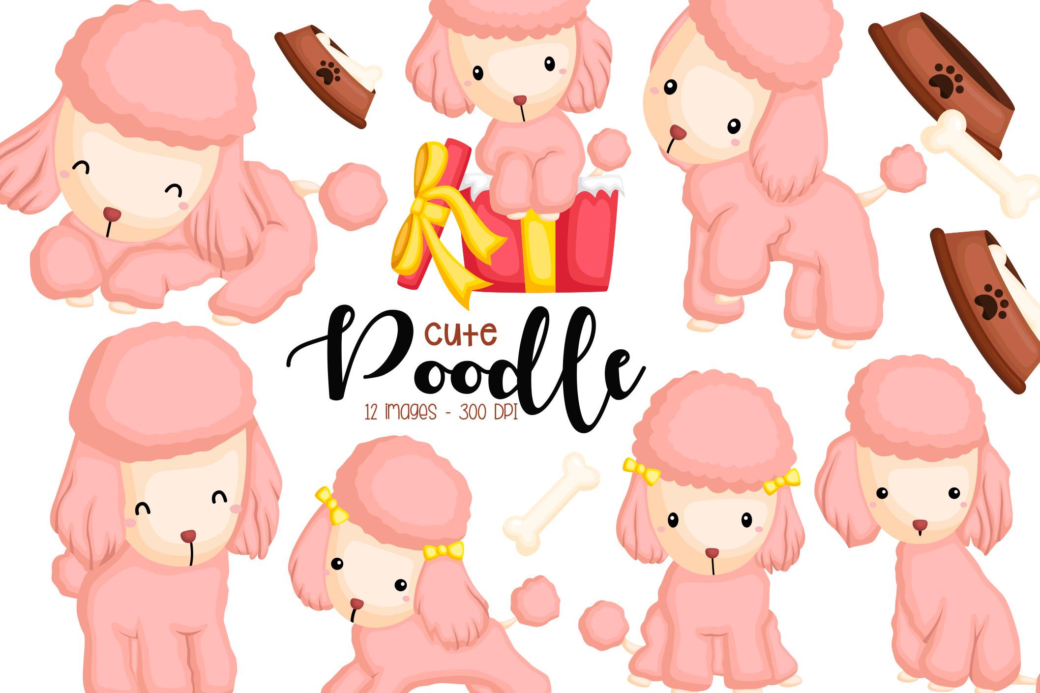 Cute Dogs Poodle Breed Clipart
