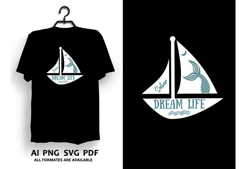Sailors Dream Life Mermaid Finn T-shirt