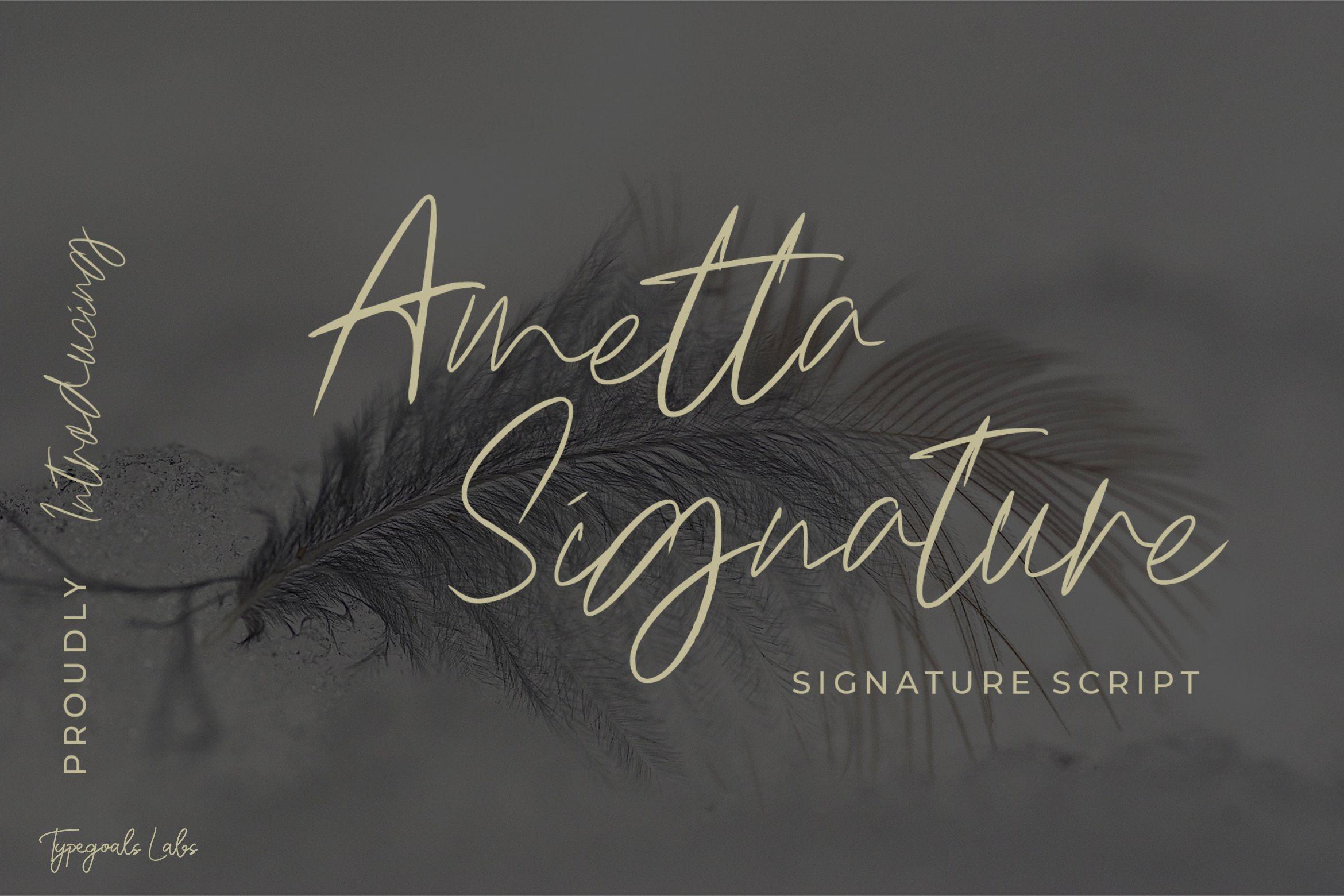 Ametta Signature Script Font