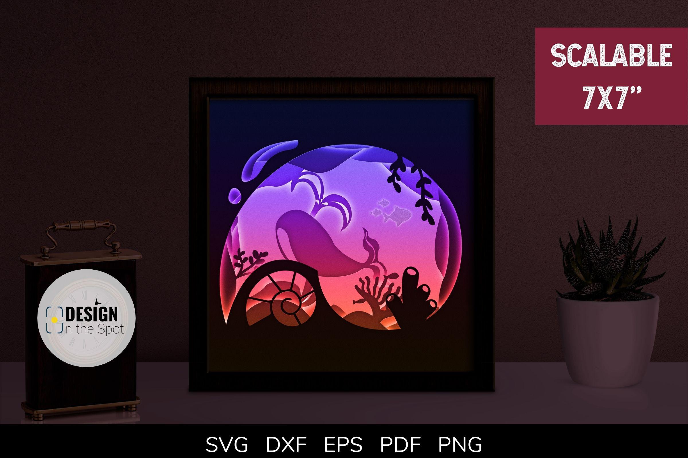 Ocean in a Shell 3D Papercut Lighbox