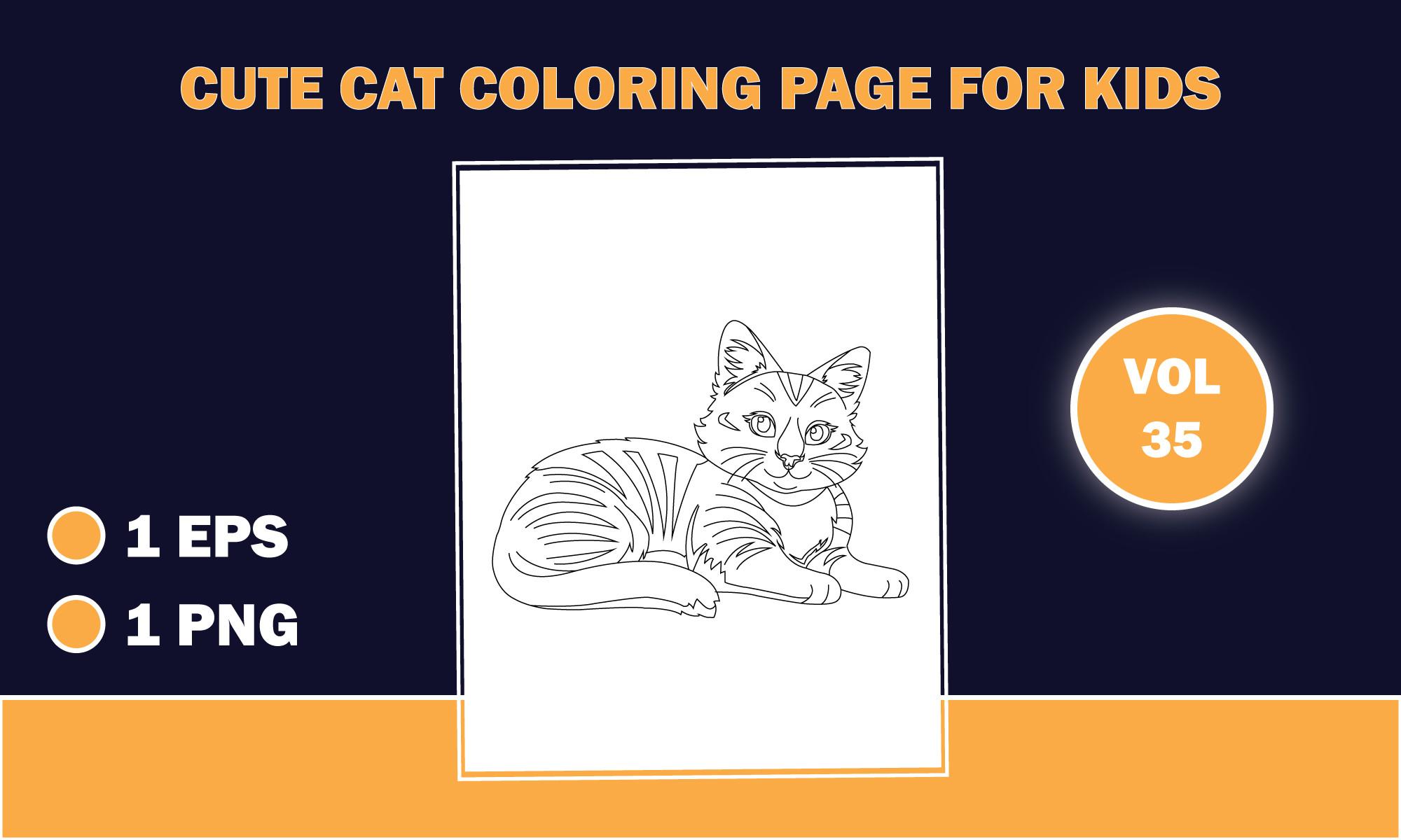Cute Cat Outline Coloring Pages for Kids