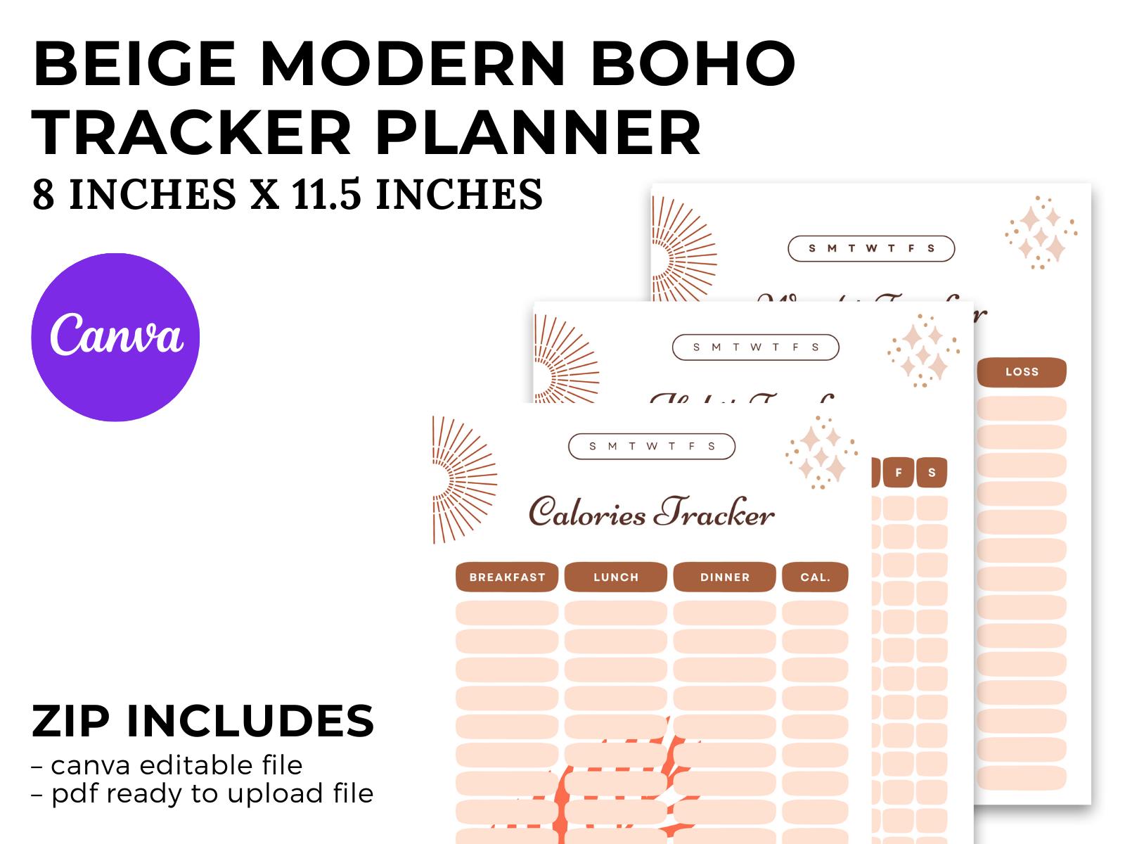Beige Modern Boho Tracker Planner